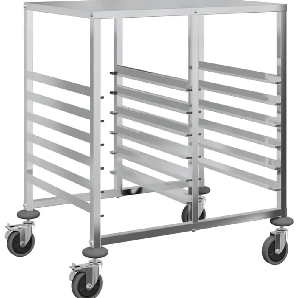 vidaXL Carro con bandejas y 12 contenedores GN 75x55x87 cm Discount