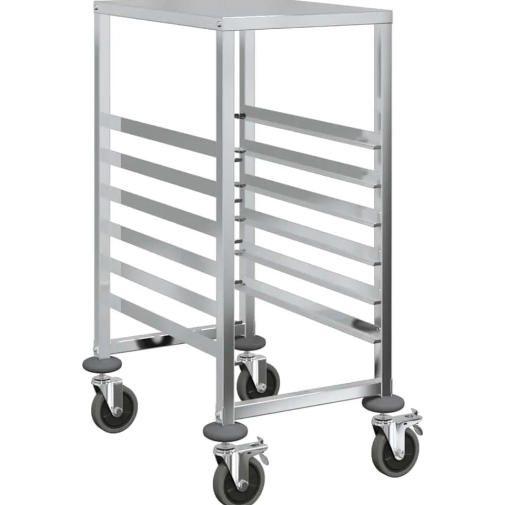 vidaXL Carros E Islas-Carro con bandejas y 6 contenedores GN 39x55x87 cm