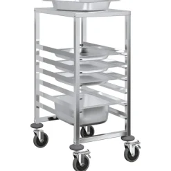 vidaXL Carros E Islas-Carro con bandejas y 6 contenedores GN 39x55x87 cm