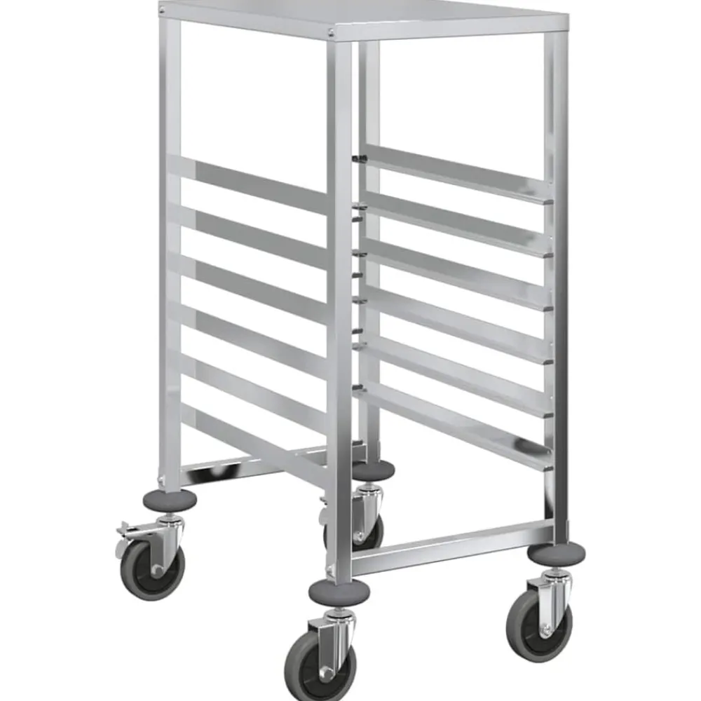 vidaXL Carros E Islas-Carro con bandejas y 6 contenedores GN 39x55x87 cm