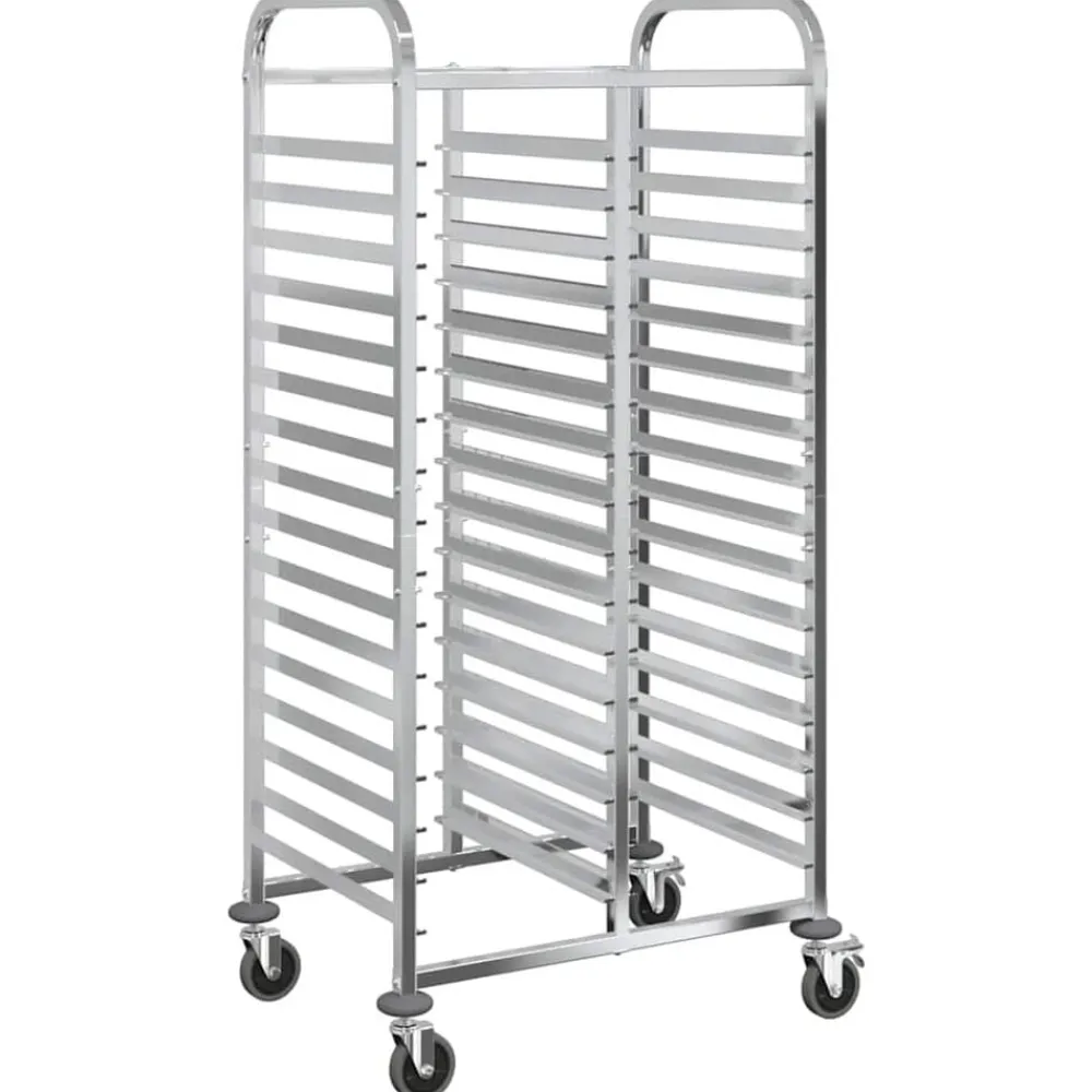 vidaXL Carro con bandejas y 32 contenedores GN 75x55x162,5 cm Discount