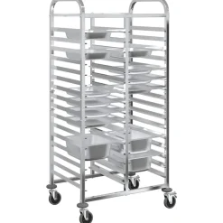 vidaXL Carro con bandejas y 32 contenedores GN 75x55x162,5 cm Discount