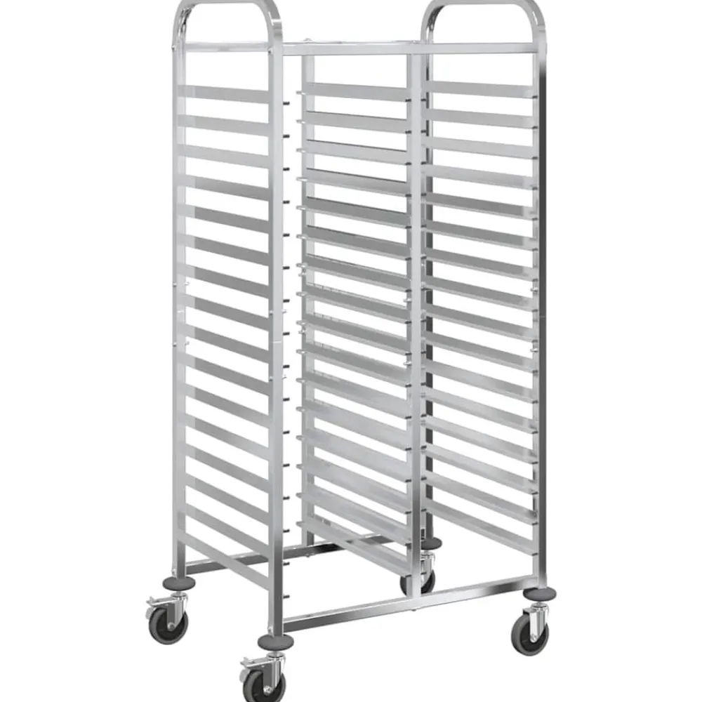 vidaXL Carro con bandejas y 32 contenedores GN 75x55x162,5 cm Discount