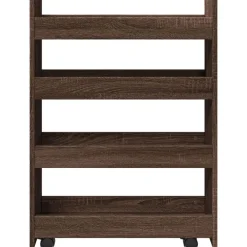 vidaXL Carro de almacenaje estrecho 4 niveles madera marrón roble Marr&oacute;n roble Discount