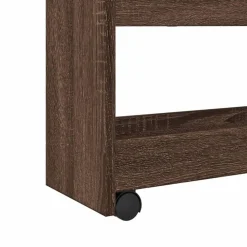 vidaXL Carro de almacenaje estrecho 4 niveles madera marrón roble Marr&oacute;n roble Discount