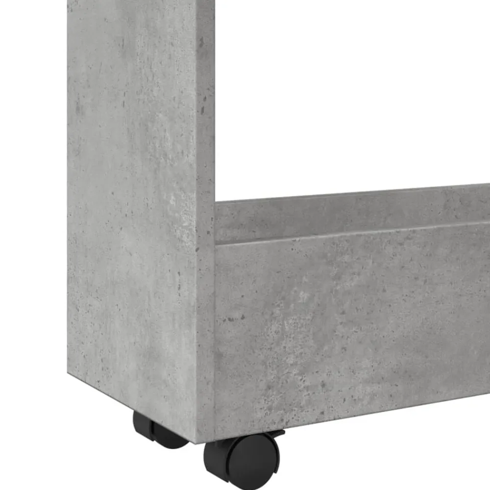 vidaXL Carro de almacenaje estrecho 3 niveles madera gris hormigón Gris hormigón Outlet
