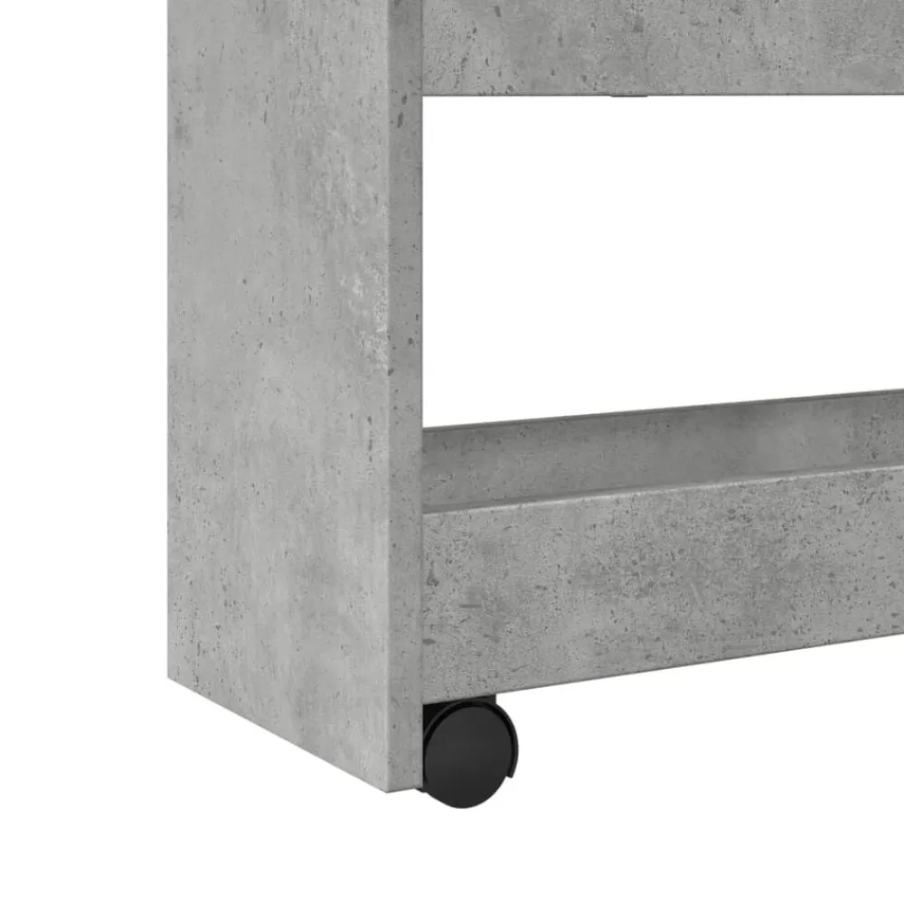 vidaXL Carro de almacenaje estrecho 4 niveles madera gris hormigón Gris hormigón