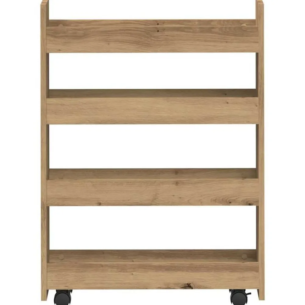 vidaXL Carro de almacenaje estrecho 4 niveles madera roble artisian artisian oak Best