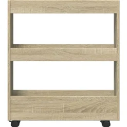 vidaXL Carro de almacenaje estrecho 3 niveles madera Roble Sonoma
