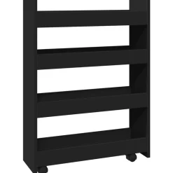 vidaXL Carros E Islas-Carro de almacenaje estrecho 4 niveles madera ingeniería