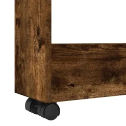 vidaXL Carro de almacenaje estrecho 3 niveles madera Roble ahumado Sale