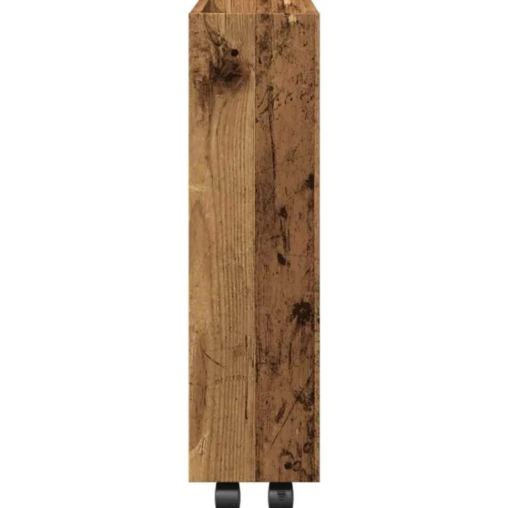 vidaXL Carros E Islas-Carro de almacenaje estrecho 3 niveles madera envejecida