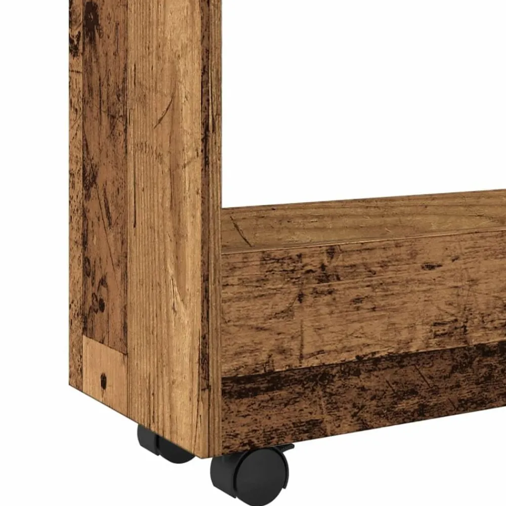 vidaXL Carro de almacenaje estrecho 3 niveles madera envejecida Madera antigua Online