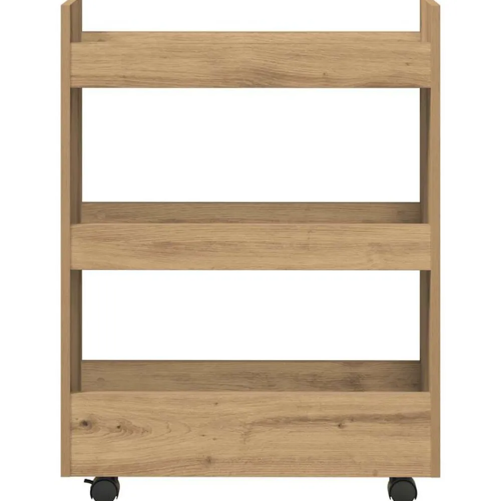 vidaXL Carro de almacenaje estrecho 3 niveles madera roble artisian artisian oak Sale