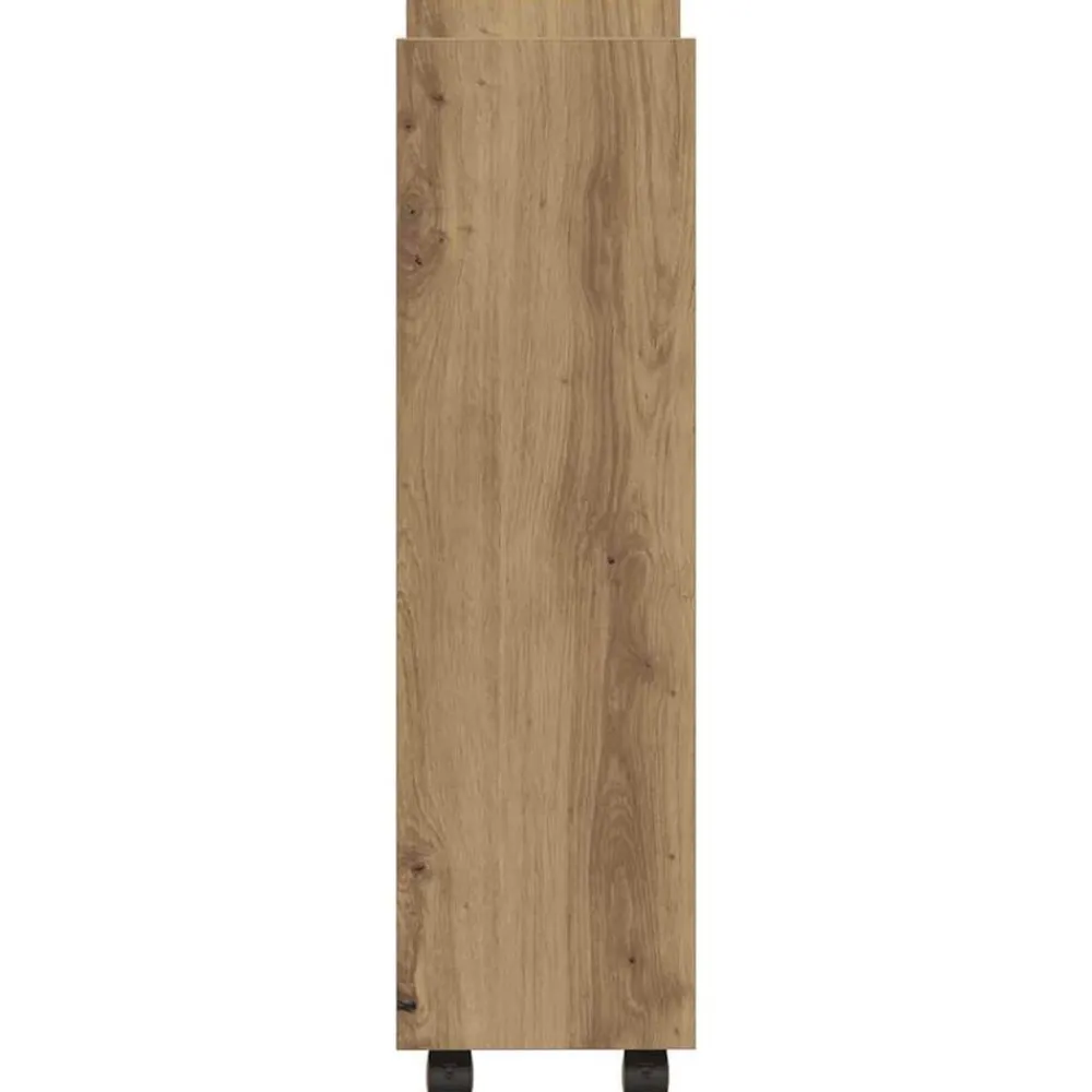 vidaXL Carro de almacenaje estrecho 3 niveles madera roble artisian artisian oak Sale