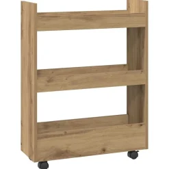 vidaXL Carro de almacenaje estrecho 3 niveles madera roble artisian artisian oak Sale