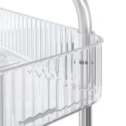 vidaXL Herramientas-Carro de almacenamiento 2 niveles transparente 37x28x43,5 cm