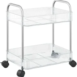 vidaXL Herramientas-Carro de almacenamiento 2 niveles transparente 37x28x43,5 cm