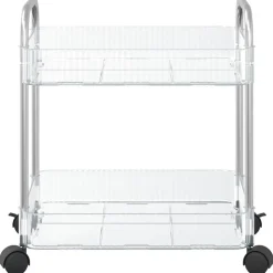 vidaXL Herramientas-Carro de almacenamiento 2 niveles transparente 37x28x43,5 cm