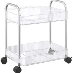 vidaXL Herramientas-Carro de almacenamiento 2 niveles transparente 37x28x43,5 cm