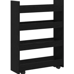 vidaXL Carro de Almacenamiento Estrecho 60 x 20 x 82 cm Roble negro Best