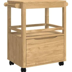 vidaXL Carro de Cocina FLORO Marrón cera 72,5 x 45 x 80 cm Marrón cera Clearance