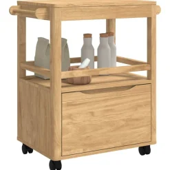 vidaXL Carro de Cocina FLORO Marrón cera 72,5 x 45 x 80 cm Marr&oacute;n cera Clearance