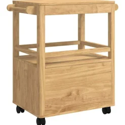 vidaXL Carro de Cocina FLORO Marrón cera 72,5 x 45 x 80 cm Marr&oacute;n cera Clearance