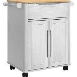 vidaXL Carros E Islas-Carro de Cocina FLORO 72,5 x 45 x 80 cm Madera de Pino Macizo