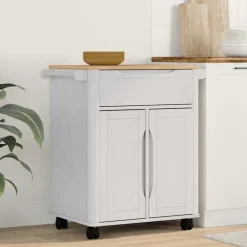 vidaXL Carros E Islas-Carro de Cocina FLORO 72,5 x 45 x 80 cm Madera de Pino Macizo