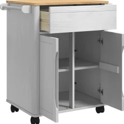 vidaXL Carros E Islas-Carro de Cocina FLORO 72,5 x 45 x 80 cm Madera de Pino Macizo