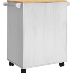 vidaXL Carros E Islas-Carro de Cocina FLORO 72,5 x 45 x 80 cm Madera de Pino Macizo