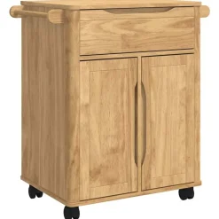 vidaXL Carros E Islas-Carro de Cocina FLORO Marrón cera 72,5 x 45 x 80 cm