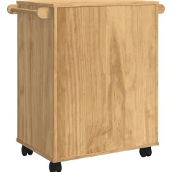 vidaXL Carros E Islas-Carro de Cocina FLORO Marrón cera 72,5 x 45 x 80 cm