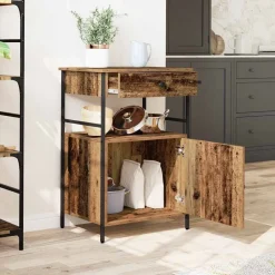 vidaXL Carro de Cocina Madera vieja 56 x 43 x 89,5 cm Madera envejecida Best