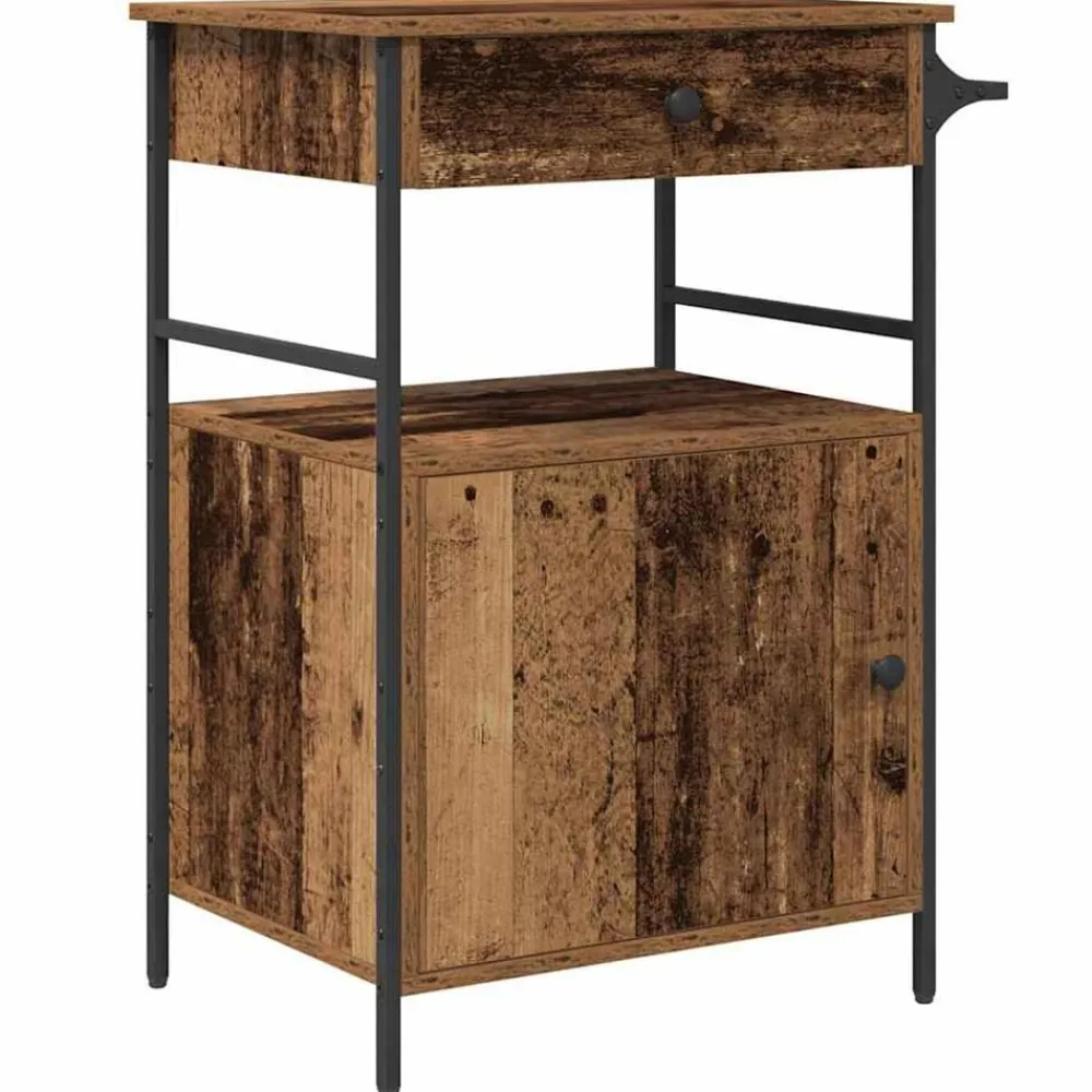 vidaXL Carro de Cocina Madera vieja 56 x 43 x 89,5 cm Madera envejecida Best
