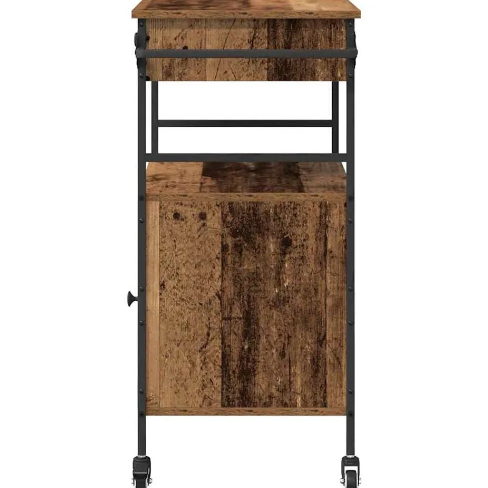 vidaXL Carro de Cocina Madera vieja 56 x 43 x 89,5 cm Madera envejecida Best