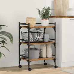 vidaXL Carros E Islas-Carro de Cocina Madera Vieja 50 x 35 x 75.5 cm