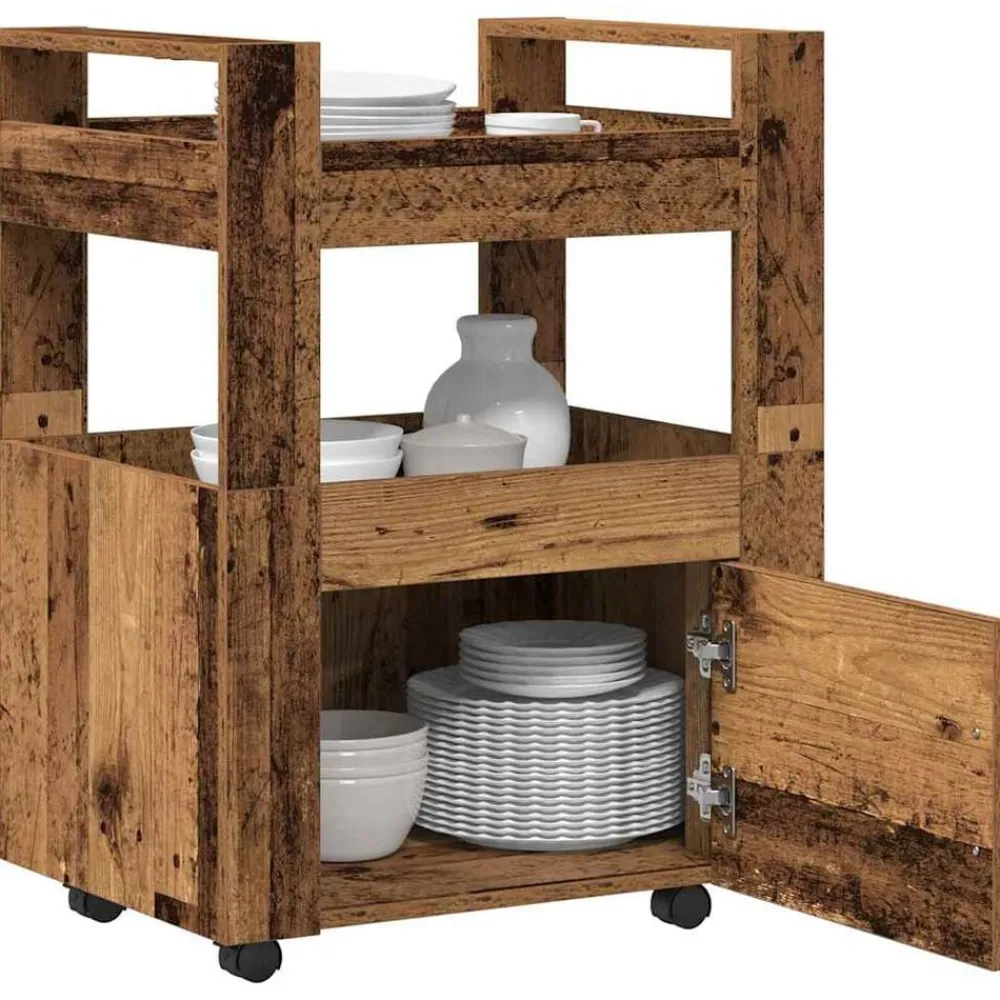 vidaXL Carros E Islas-Carro de Cocina 60 x 45 x 80 cm