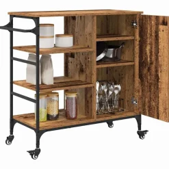 vidaXL Carro de Cocina Madera vieja 87.5 x 39 x 84.5 cm Madera envejecida Sale