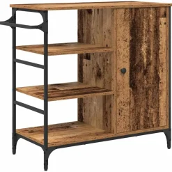 vidaXL Carro de Cocina Madera vieja 87.5 x 39 x 84.5 cm Madera envejecida Sale
