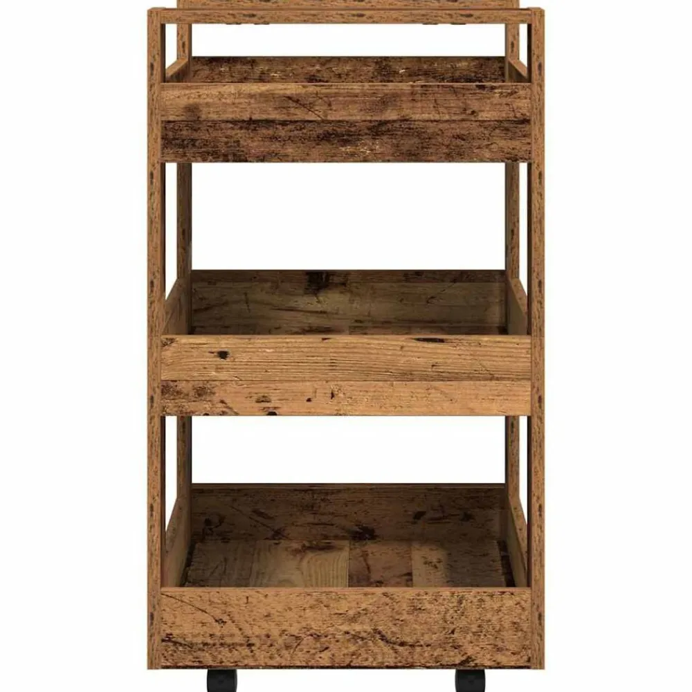 vidaXL Carro de Cocina Madera de roble 60 x 45 x 80 cm Madera envejecida Clearance