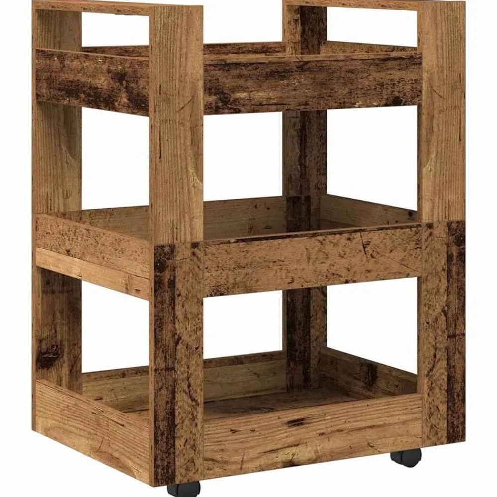 vidaXL Carro de Cocina Madera de roble 60 x 45 x 80 cm Madera envejecida Clearance