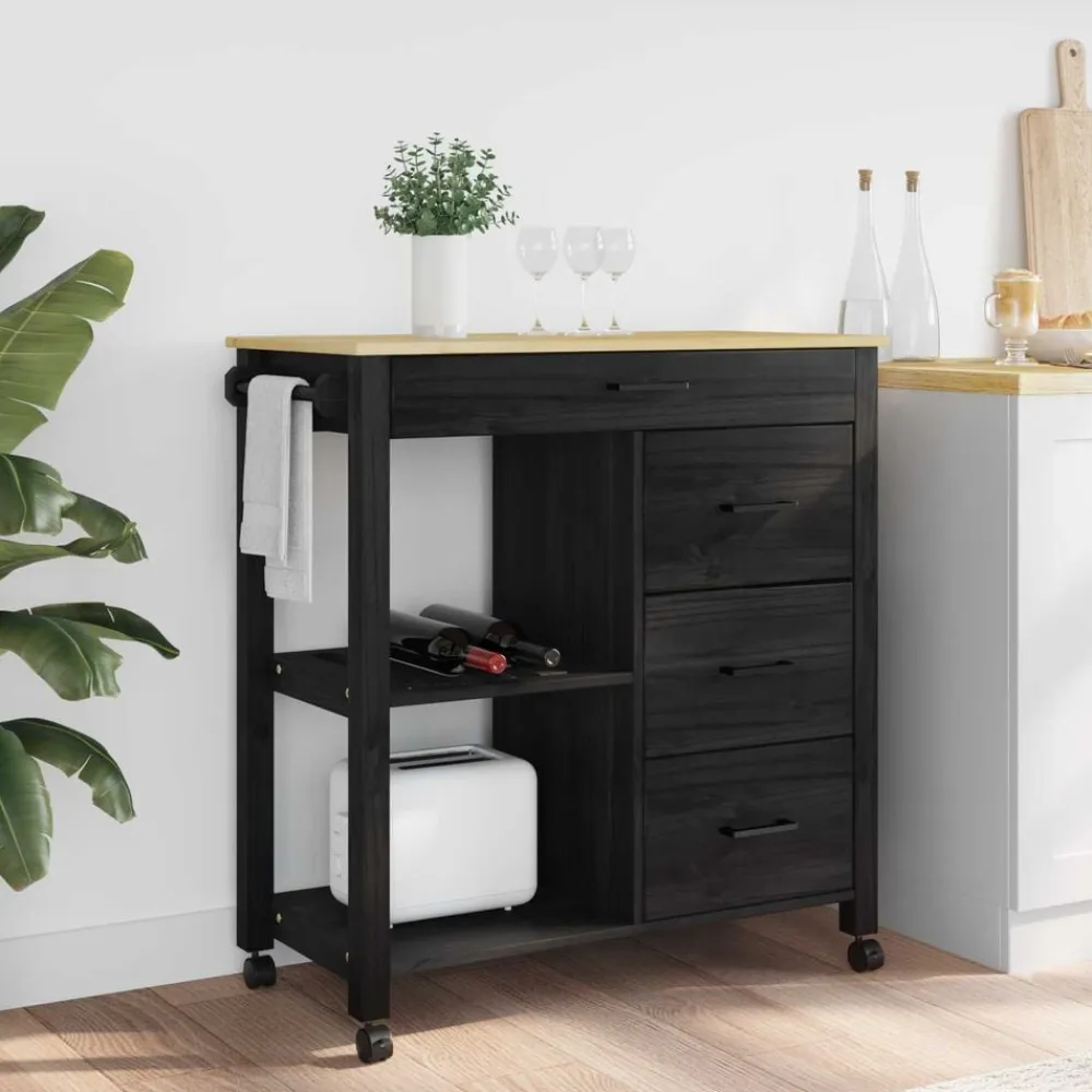 vidaXL Carros E Islas-Carro de Cocina MONZA 84 x 40 x 88,5 cm