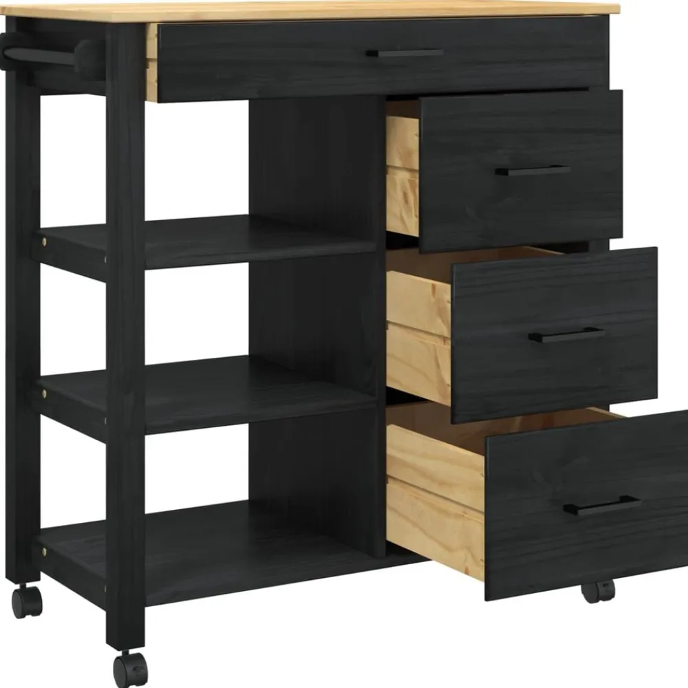 vidaXL Carros E Islas-Carro de Cocina MONZA 84 x 40 x 88,5 cm