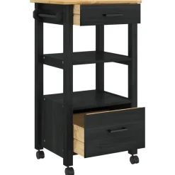 vidaXL Carro de Cocina MONZA 48 x 40 x 88,5 cm Negro