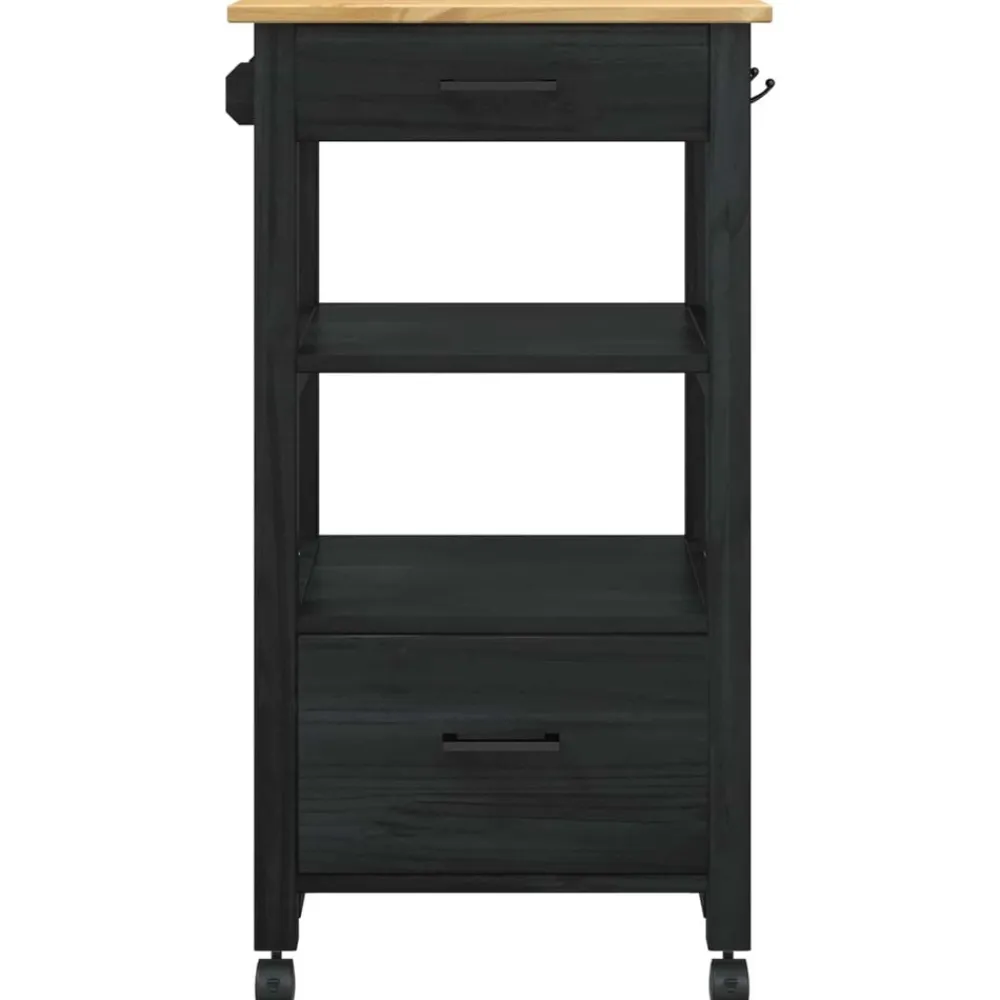 vidaXL Carro de Cocina MONZA 48 x 40 x 88,5 cm Negro