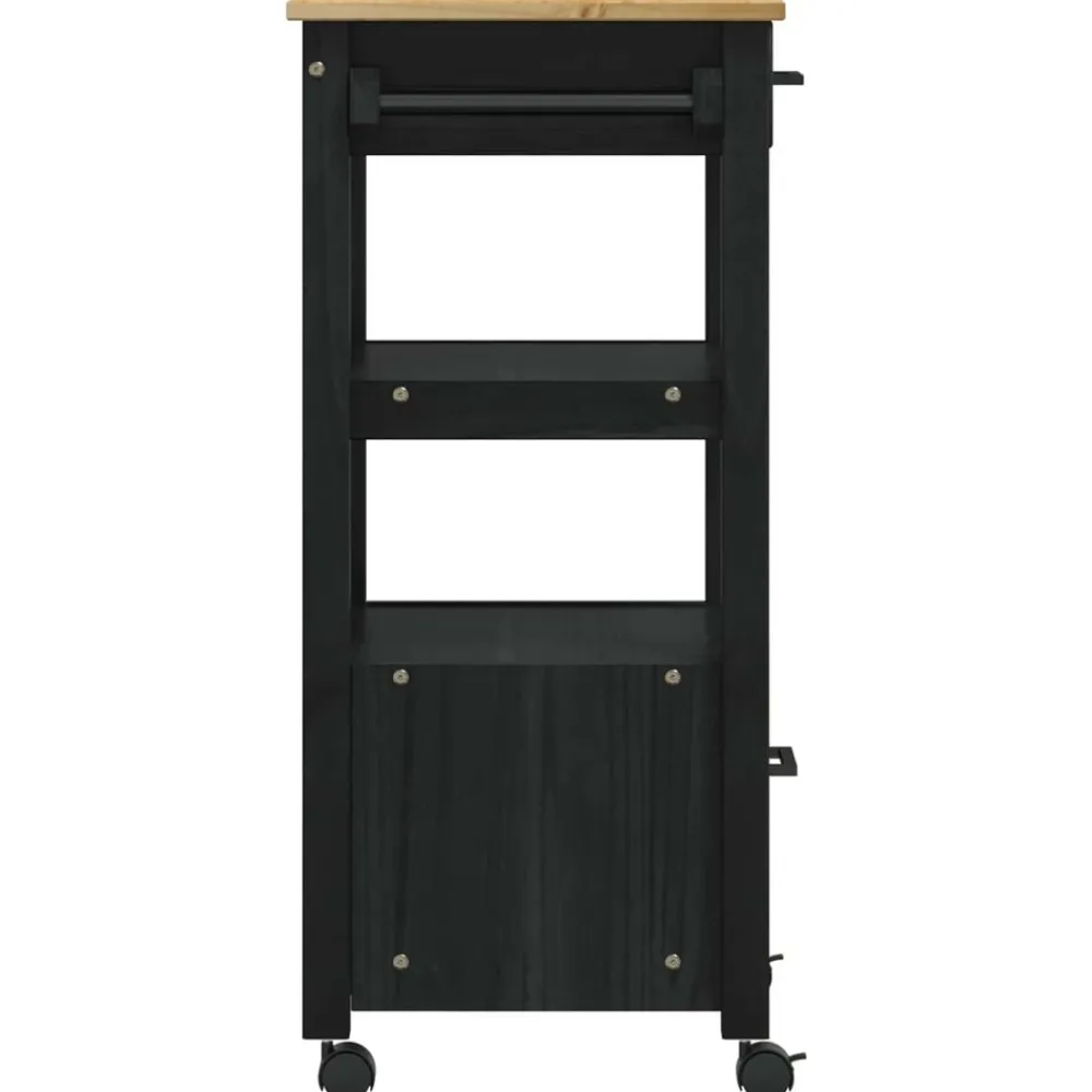 vidaXL Carro de Cocina MONZA 48 x 40 x 88,5 cm Negro