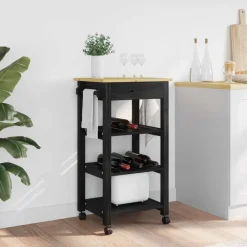 vidaXL Carro de Cocina MONZA 48 x 40 x 88,5 cm Negro Online