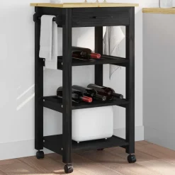 vidaXL Carro de Cocina MONZA 48 x 40 x 88,5 cm Negro Online